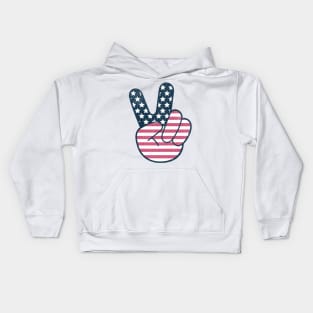 American Flag Peace Sign Kids Hoodie